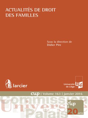 cover image of Actualités de droit des familles